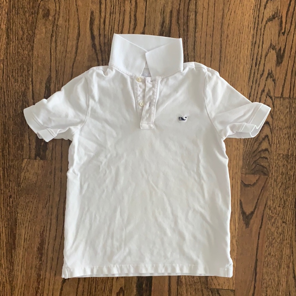 Vineyard Vines boys white polo sz5